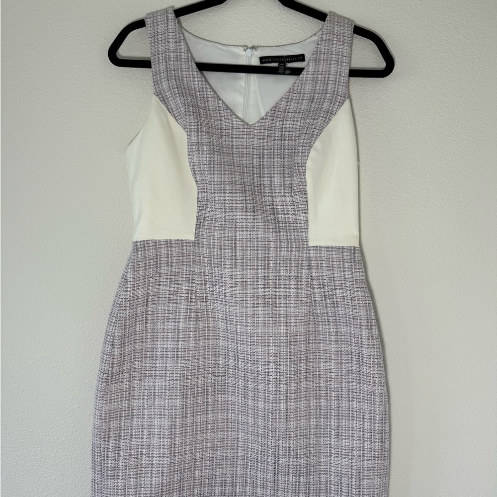 White House Black Market Plaid V-Neck Midi Dress